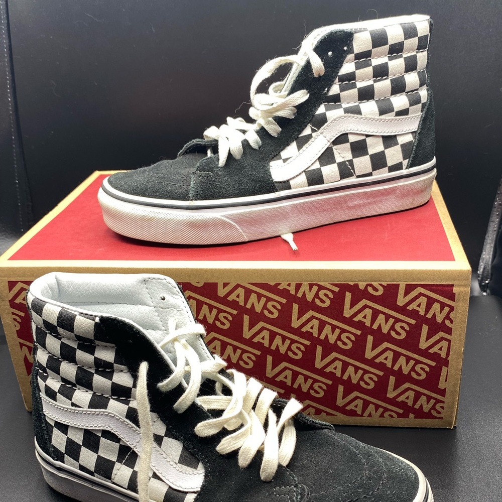 High top Checker Print Vans